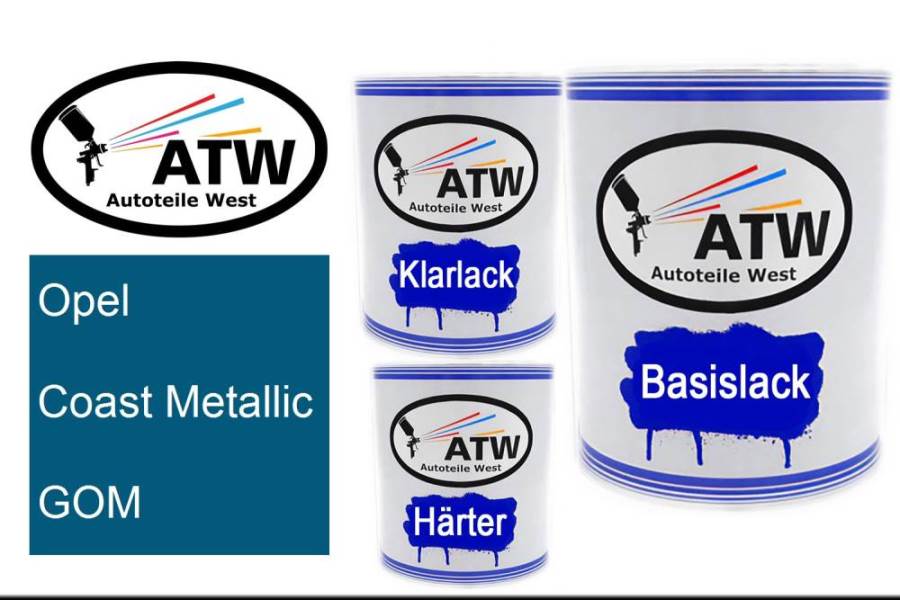 Opel, Coast Metallic, GOM: 1L Lackdose + 1L Klarlack + 500ml Härter - Set, von ATW Autoteile West.